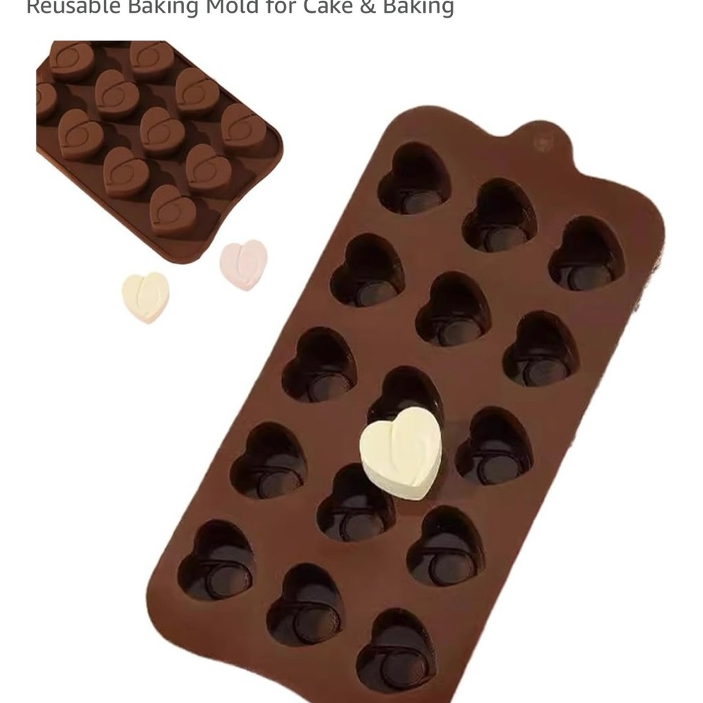 Heart-Shaped Silicone Mold - Brown set of 8 new in package